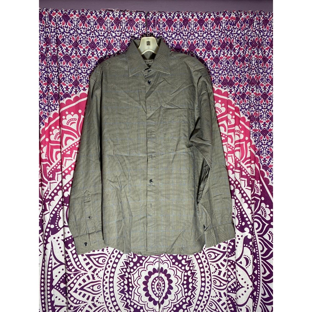 Vintage Marshall Fields Button Up Shirt Gray Blue Medium